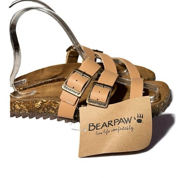 🌻NEW w/tags BearPaw Mercedes Brown Strappy Leather Sandals | Women's Size 7 - Picture 10 of 11